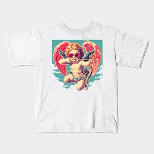 Cupid's Heartfelt Hijinks: Spreading Smiles & Serendipity Kids T-Shirt